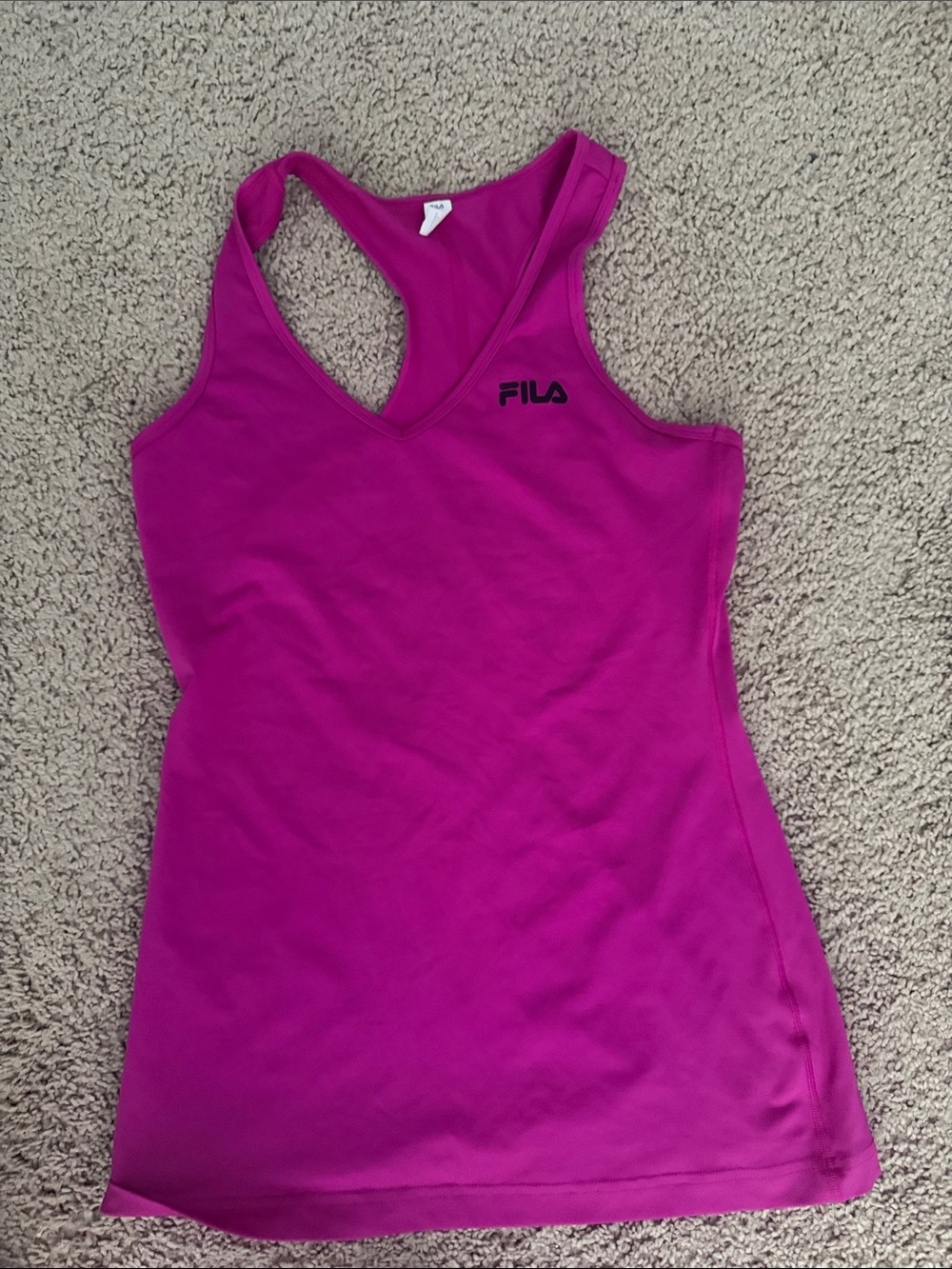 FILA Bright Magenta V‑Neck Racerback Tank